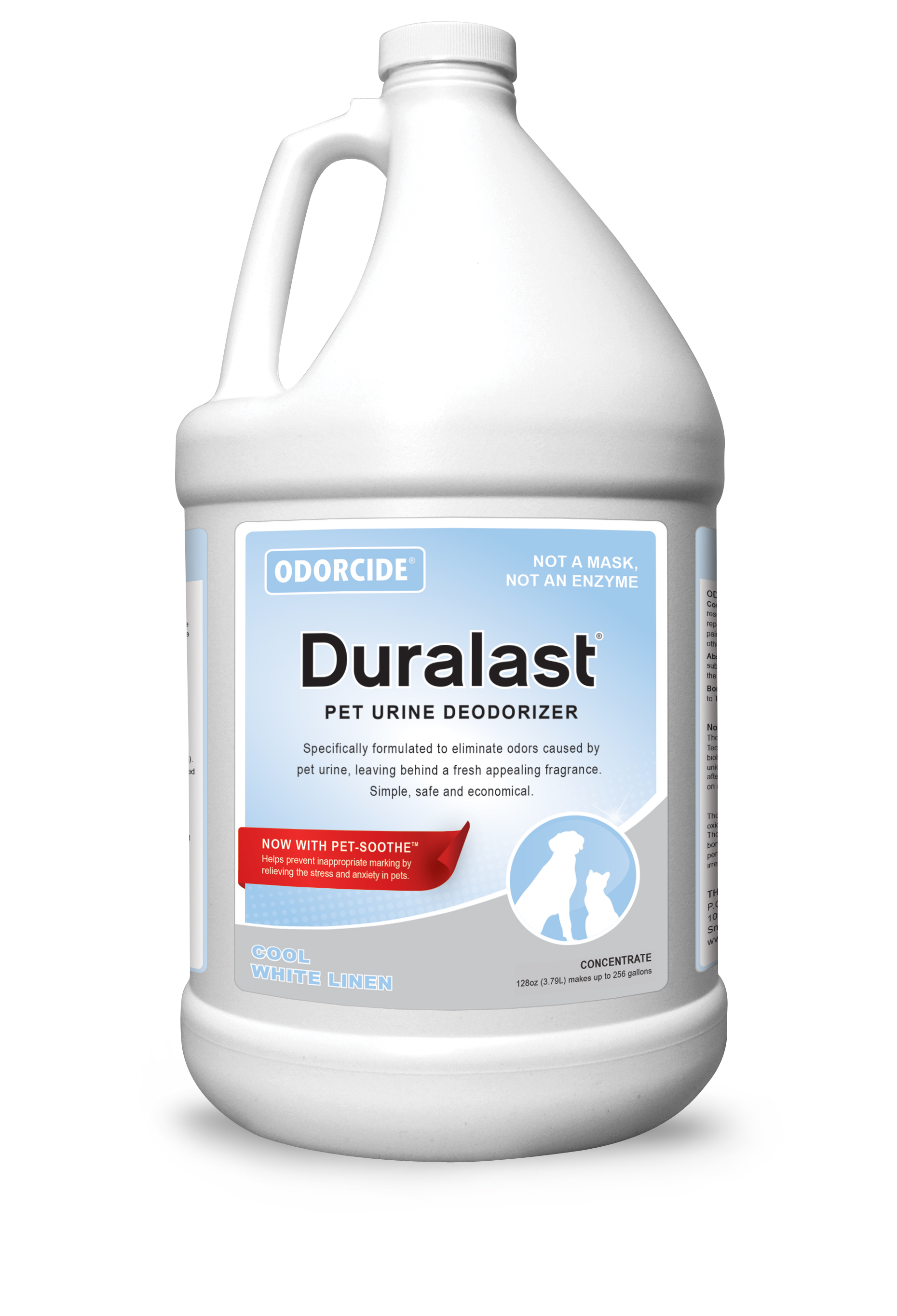 (image for) Odorcide Duralast, Pet Urine Deodorizer, Cool White Linen, Case of 4 x 1gal Bottles
